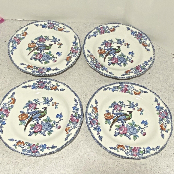 Vintage Woods Ware Made in England porcelain Mayfair salad plates set of 4 - Picture 5 of 6